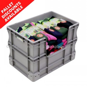 Heavy Duty Stacking Euro Box 60cm 90 Litre Open Side